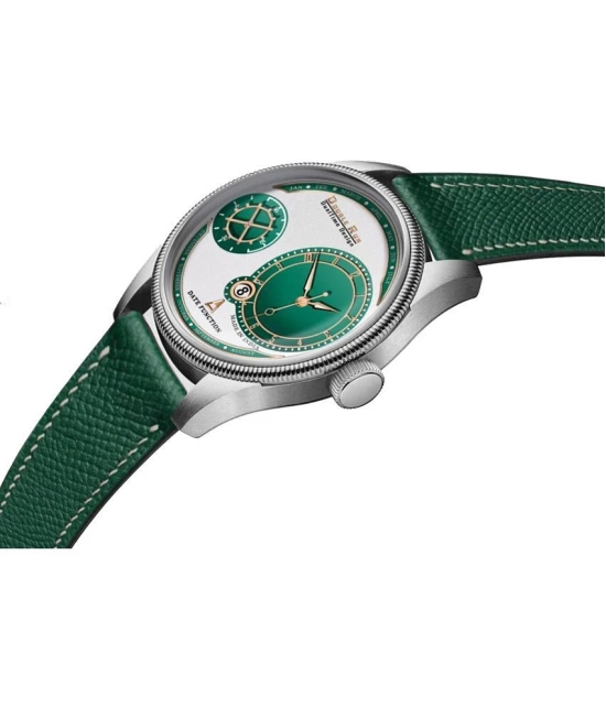 DoubleRun Green Leather Chronograph Mens Watch