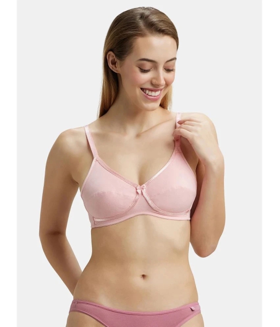 Jockey 1242 Wirefree Non Padded Super Combed Cotton Elastane Cross Over Everyday Bra - Candy Pink - None