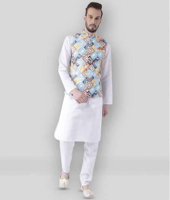 Hangup - Multicolor Cotton Blend Regular Fit Mens Kurta Pyjama Set ( Pack of 1 ) - None