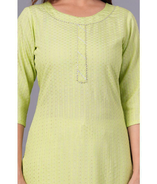 Doriya Cotton Blend Embroidered Kurti With Palazzo Women's Stitched Salwar Suit - Green ( Pack of 1 ) - None