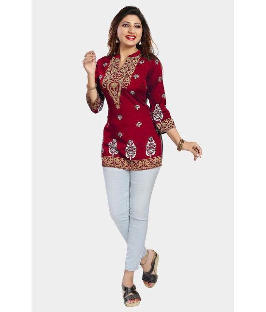 Meher Impex - Red Crepe Women''s Tunic ( Pack of 1 ) - None