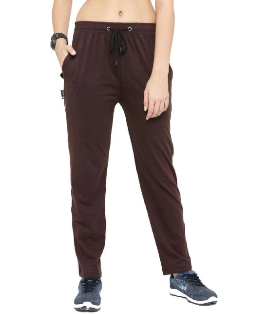 Uzarus Brown Cotton Blend Trackpants - Single - M