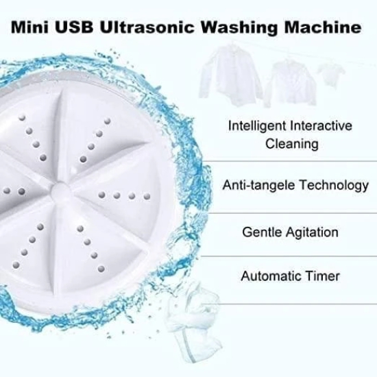 Uttamrobotics Portable Mini Washing Machine Ultrasonic Turbine Washer