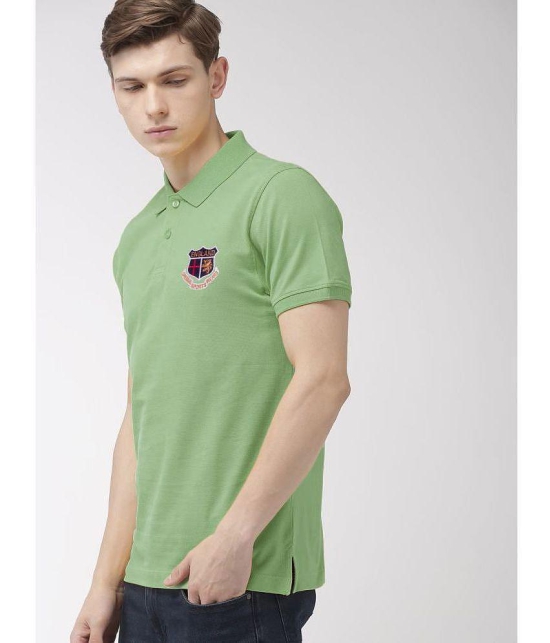 ADORATE Cotton Blend Regular Fit Solid Half Sleeves Mens Polo T Shirt - Green ( Pack of 1 ) - None