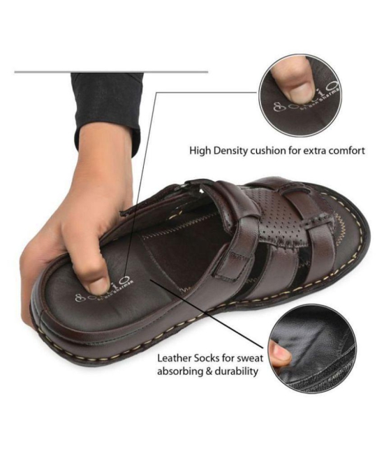 softio Brown Flip Flops - 6