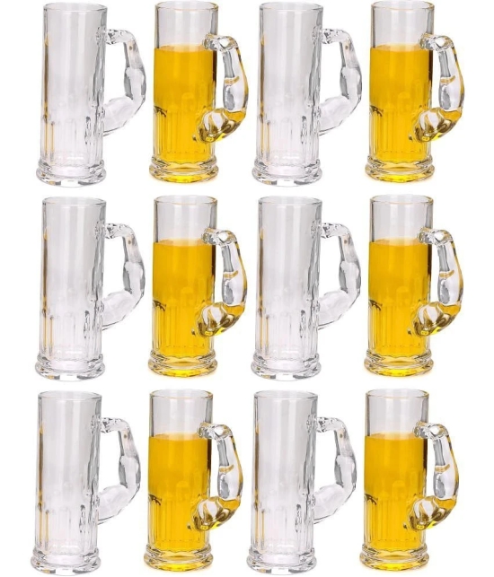 Somil - Transparent Glasses Glass Beer Glasses & Mug 550 ml ( Pack of 12 )