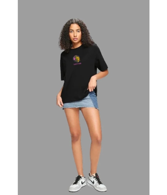 Leotude - Black Cotton Blend Oversized Womens T-Shirt ( Pack of 1 ) - None