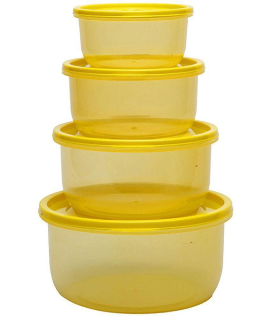 HOMETALES Polyproplene Yellow Food Container ( Set of 4 ) - Yellow