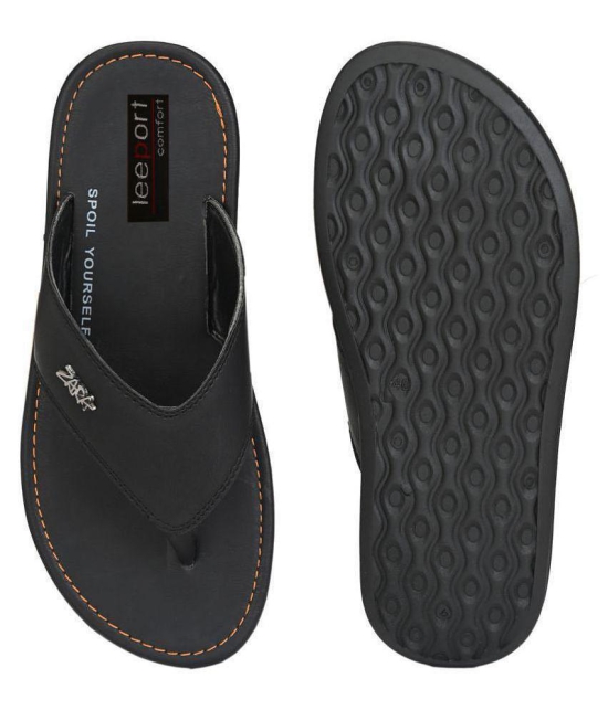 Leeport Black Flip Flops - 8