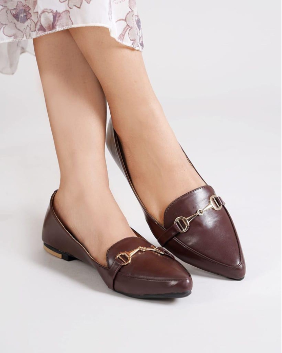 Women Ballerina Shoes Brown