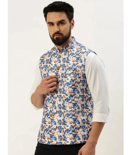 Showoff - Blue Cotton Blend Mens Nehru Jacket ( Pack of 1 ) - None