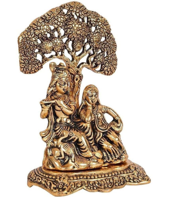 Green Tales - Brass Radha Krishna Idol ( 17 cm )