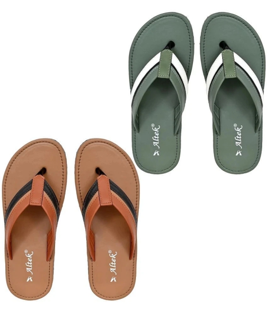 Altek Green Mens Thong Flip Flop - None