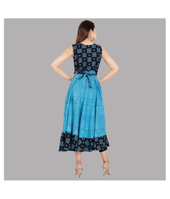 Rangun Cotton Blue A- line Dress - XL