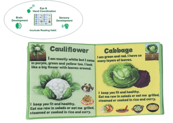 Skyculture? Our Health Friend Vegetables Soft Fabric Book for Early Learning [Rag Book] [Rag Book] Skyculture