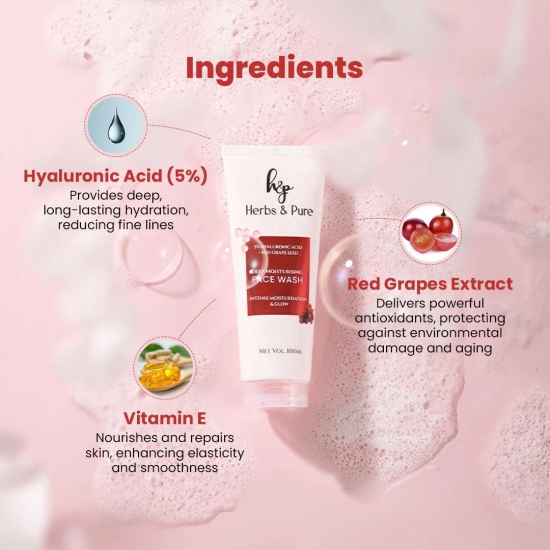 Deep Moisturising 5% Hyaluronic Acid and Red Grapes Face Wash