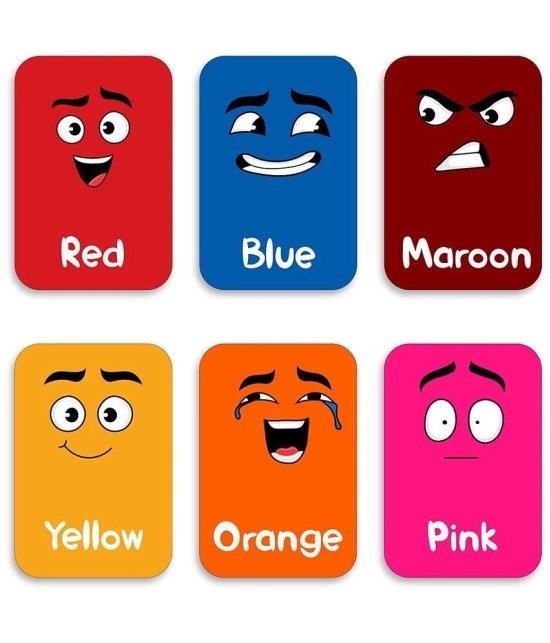 ILEARNNGROW Colors Flash Cards - mood and color matching. Cards for Kids Early Learning | Easy & Fun Way of Learning 1+ years - Multi-Colour