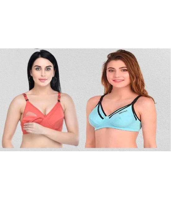 Zourt - Multicolor Cotton Solid Womens Maternity Bra ( Pack of 2 ) - 36B