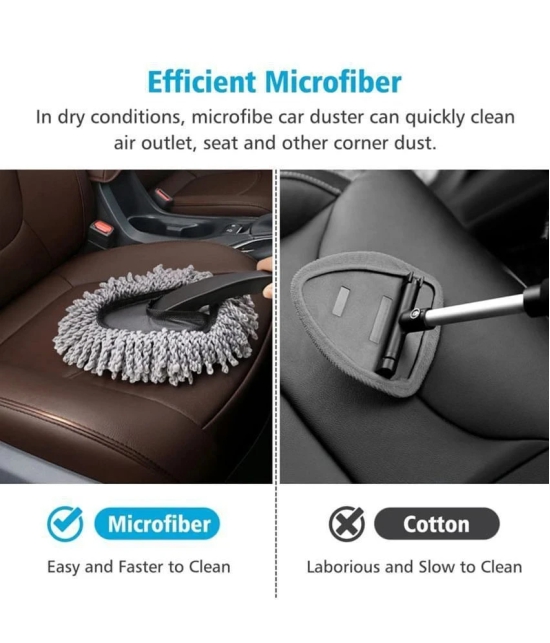 HOMETALES - Combo Of Telescopic Microfiber Cleaning Long Duster & Mini Microfiber Duster For Car Cleaning (Pack Of 2)