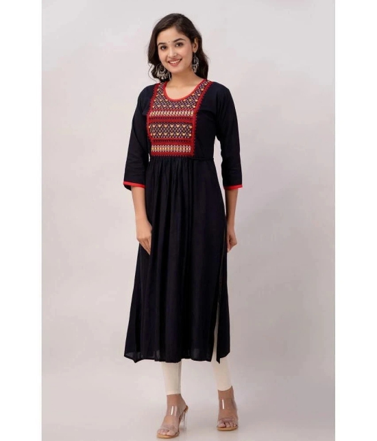 Kapadia - Black Rayon Womens Straight Kurti ( Pack of 1 ) - None