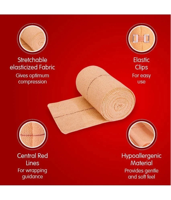 Dr. Ortho Elastic Crepe Bandage - 10cm x 4mt (Pack of 2) Orthopaedic Cotton Fabric