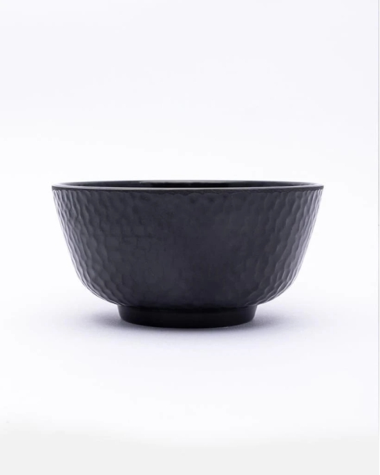 Soup Bowl, Hammered, Melamine, Black, Set of 6