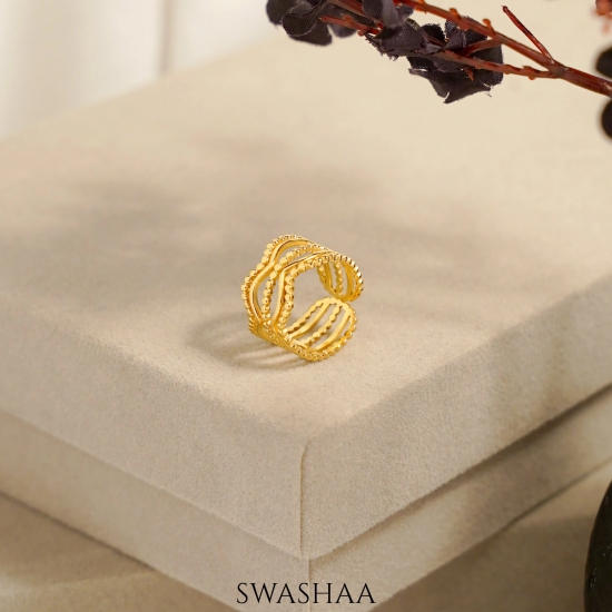 Milaan 18K Gold Plated Ring-Gold