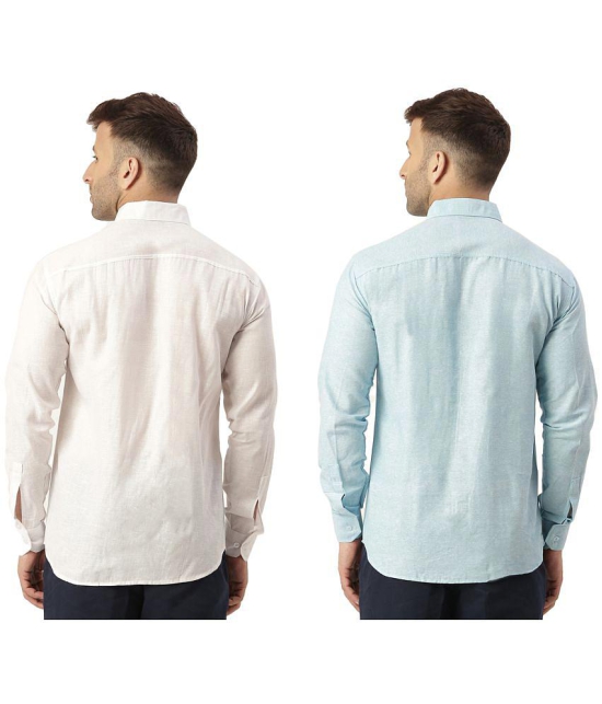 KLOSET By RIAG 100% Cotton Regular Fit Solids Full Sleeves Men's Casual Shirt - Light Blue ( Pack of 2 ) - None