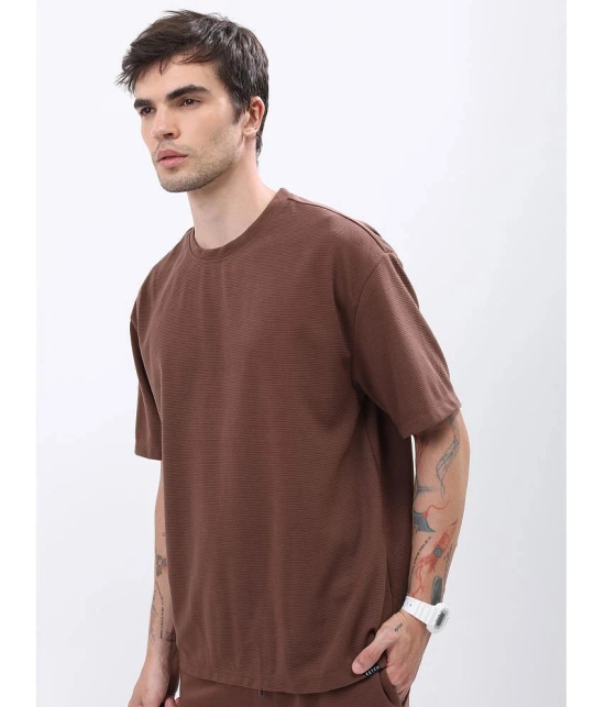 Ketch Polyester Oversized Fit Solid Half Sleeves Mens T-Shirt - Brown ( Pack of 1 ) - None