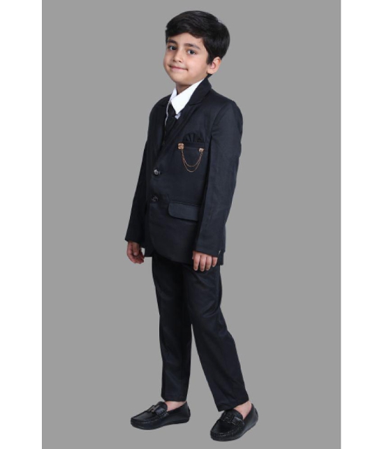 DKGF Fashion - Black Polyester Boys 3 Piece Suit ( Pack of 1 ) - None