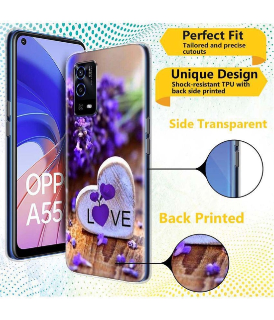 Fashionury Multicolor Printed Back Cover Silicon Compatible For Oppo A55 4G ( Pack of 1 )