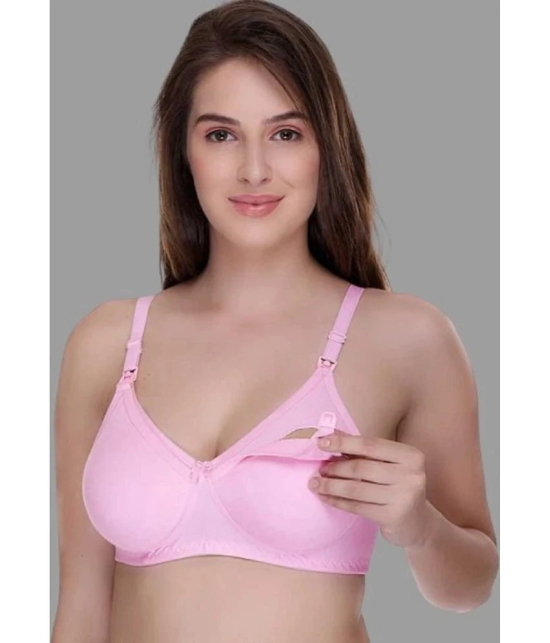 Zourt - Pink Cotton Solid Womens Maternity Bra ( Pack of 1 ) - 34B