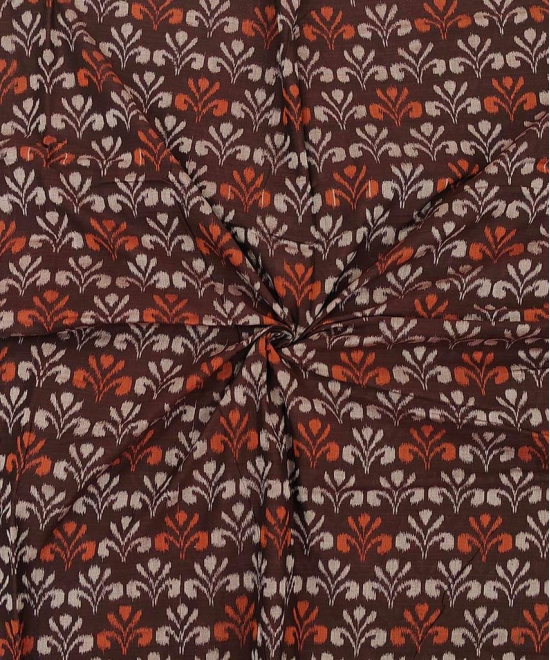 2.5m Coffee Sambalpuri Handwoven Single Ikat Shirting Materials