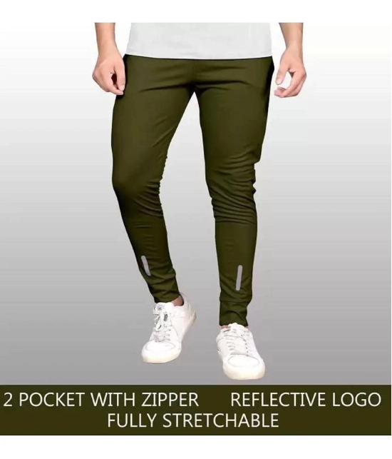 Leavess Olive Green Polyester Mens Trackpants ( Pack of 1 ) - None