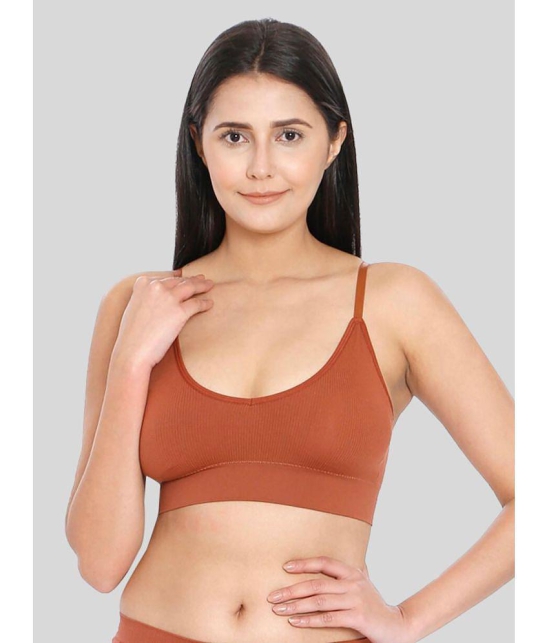 ILRASO - Brown Cotton Blend Removable Padding Women's Everyday Bra ( Pack of 1 ) - None