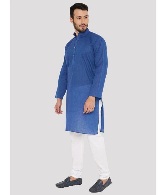 Maharaja - Blue Cotton Mens Regular Kurta ( Pack of 1 ) - None