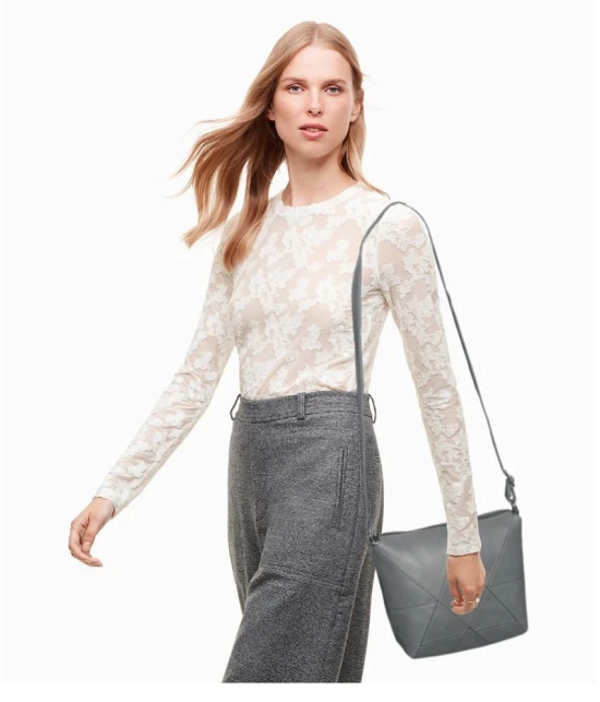 Leather Land - Grey PU Sling Bag - Gray