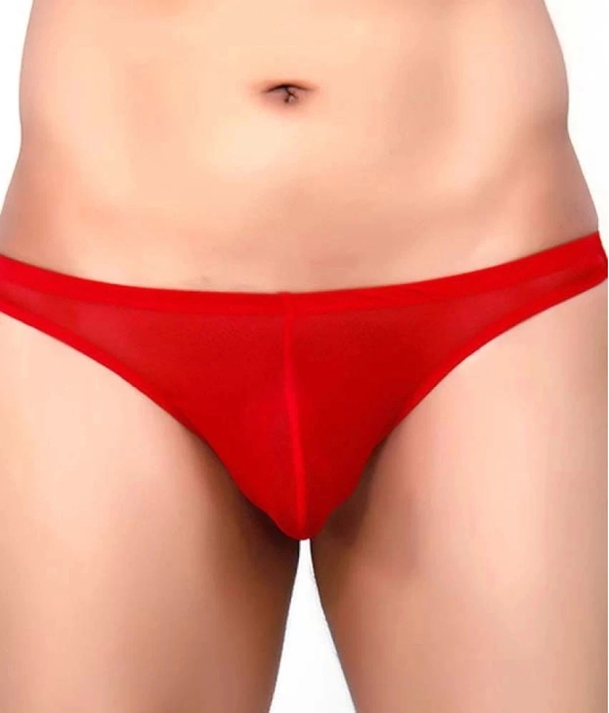 La Intimo Polyester Mens Thongs ( Red ) - 70 - 75 Cms