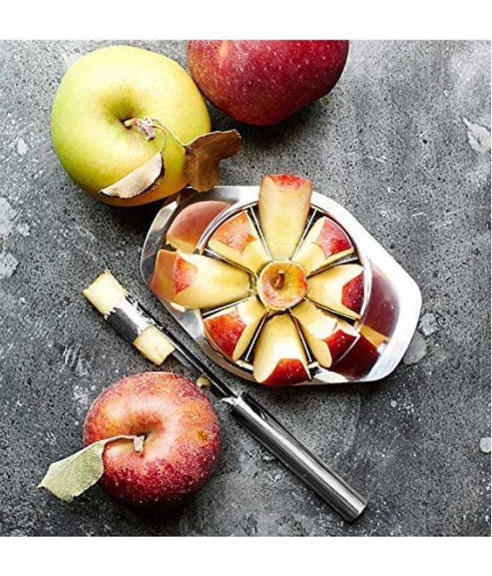 Tapixaa - Silver Stainless Steel Combo Apple Cutter and Pineapple Cutter ( Set of 1 ) - Silver