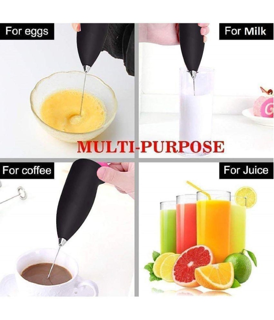 Milk Wand Mixer Frother for Latte Coffee Hot Milk, Milk Frother for Coffee, Egg Beater, Hand Blender, Coffee Beater - Black