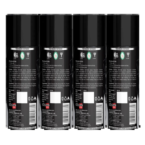 Adigo Max Black Edition Deodorant 165ml(Pack Of 4)