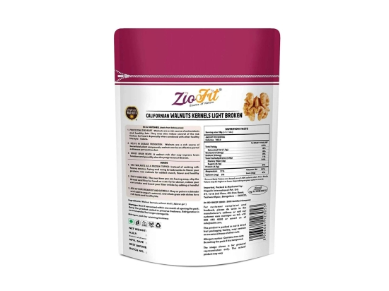 Ziofit Walnut Kernels Extra Light, Quarters 250g (BOGO)