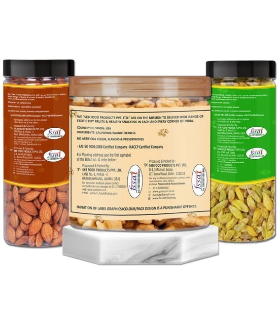 YUM YUM Dry Fruits Combo Pack - (Badam, Green Kishmish And Walnut Kernels) 475g