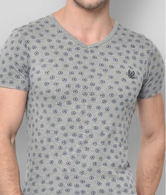 Vimal Jonney Cotton Blend Grey Printed T-Shirt - None