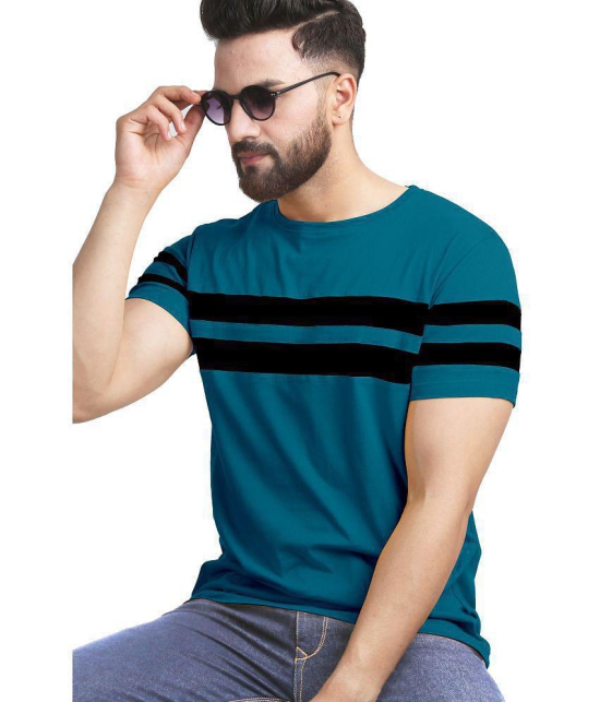 AUSK - Teal Cotton Blend Regular Fit Mens T-Shirt ( Pack of 2 ) - None