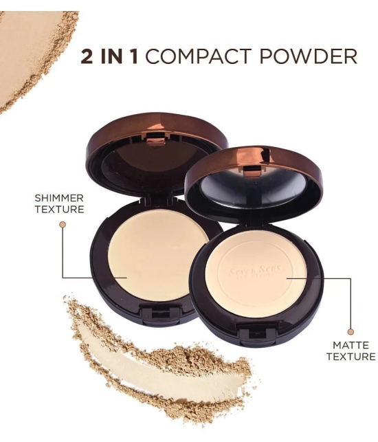 Seven Seas HD Oil Control 2 in 1 Matte Compact Powder | Oil Free Compact for Women (Nude)