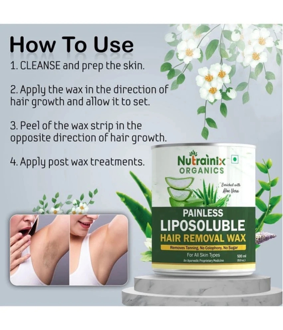 Nutrainix Organics Liposoluble Hair Removal Wax Aloe Vera Hair Removal Gel 500 g