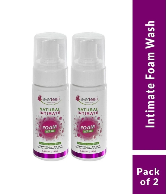 everteen Natural Intimate Foam Wash for Feminine Hygiene in Women - 2 Packs (150ml Each)