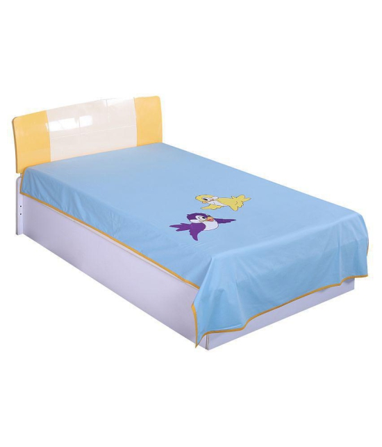 Hugs'n'Rugs Cotton Single Bedsheet ( 250 cm x 150 cm ) - Blue