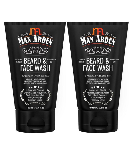 Man Arden Beard & Face Wash For Men - No Parabens, Sulphate, Silicones - 100mL (1+1 Free Offer)